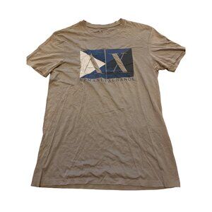 Armani Exchange Mens Graphic Logo T-Shirt XS Gray Cotton Soft casual Preppy Y2K